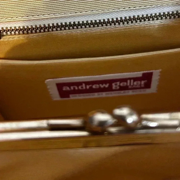 Andrew Geller Vintage Designer Camel Ombré Loop Clasp Pullman Style Handbag - Picture 8 of 14